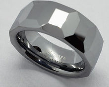 Load image into Gallery viewer, Tungsten Carbide Faceted Dome Octagon Patterns Wedding Band Ring 8mm
