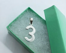 Load image into Gallery viewer, 925 Sterling Silver Number 3 Pendant Charm with/out Chain
