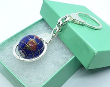 Load image into Gallery viewer, 925 Sterling Silver Globe Round Keychain Keyring
