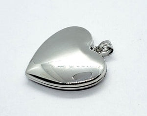 925 Sterling Silver Simple Heart Locket for Pictures with/out Necklace