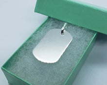 Load image into Gallery viewer, 925 Sterling Silver Plain Simple Dog Tag Pendant
