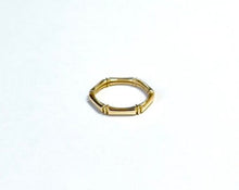 Load image into Gallery viewer, 14K Solid Gold Handmade Hexagon Lined Edges Ring Band
