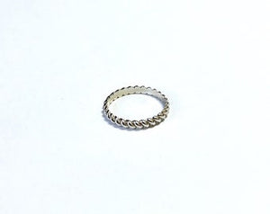 14K Solid Gold Handmade Rope Pattern Ring Band