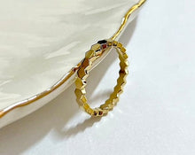 Load image into Gallery viewer, 14K Solid Gold Handmade Hexagon Beaded Ring Band
