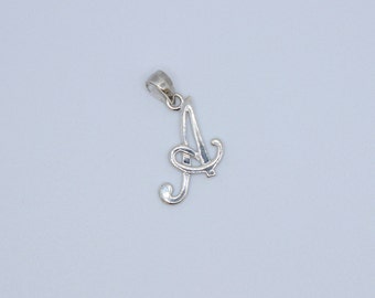 925 Sterling Silver Fancy Cursive Initial Pendant