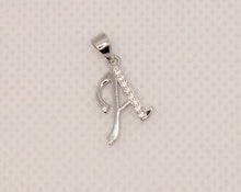 Load image into Gallery viewer, 925 Sterling Silver Calligraphy with CZ Initial Pendant
