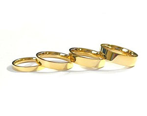 14K Solid Yellow Gold Plain Flat Wedding Engagement Ring Band