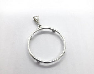 925 Sterling Silver 38mm Prong Back Bezel for Mexican Olympic One Dollar Coins