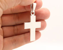 Load image into Gallery viewer, 925 Sterling Silver Simple Flat Wide Cross Pendant 33mm
