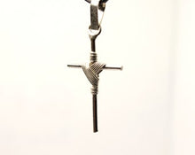 Load image into Gallery viewer, 925 Sterling Silver Wire Wrapped Cylindrical Cross Pendant 25mm
