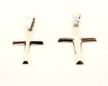 Load image into Gallery viewer, 925 Sterling Silver Smooth Simple Beveled Edge Cross Pendant
