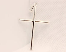 Load image into Gallery viewer, 925 Sterling Silver Simple Skinny Cylindrical Stick Cross Pendant
