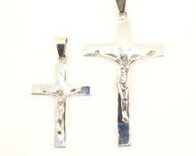 Load image into Gallery viewer, 925 Sterling Silver Simple Flat Crucifix Cross Pendant
