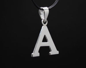 925 Sterling Silver 26-Alphabet Plain Slab Serif Upper Case Initial Pendant