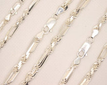 Load image into Gallery viewer, 925 Sterling Silver Twisted Milano (4mm~5mm/18&quot;~28&quot;) Solid Figarope Chain Necklace
