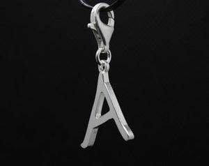 925 Sterling Silver 26-Alphabet Easygoing Handwriting Initial Pendant with Clasp