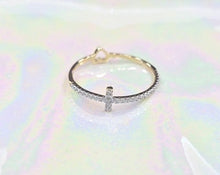 Load image into Gallery viewer, 14K Reversible Cross or Hearts Both Sides Ring with CZ
