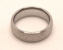 Load image into Gallery viewer, Tungsten Carbide Domed Etched Celtic Knot Brushed Finish Wedding Band Ring 8mm
