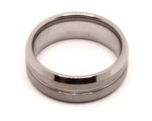 Load image into Gallery viewer, Tungsten Carbide Grooved Center Satin Finish Beveled Edges Wedding Band Ring 8mm
