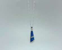 Load image into Gallery viewer, Sterling Silver Synthetic Opal Trapezoid Pendant
