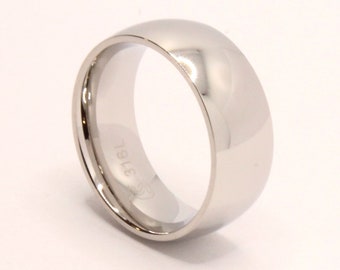 Stainless Steel Smooth Plain Domed High Polish Wedding Band Thumb Ring 8mm