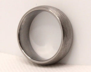 Tungsten Carbide Domed Plain Smooth Simple Brushed Finish Wedding Band Ring 8mm