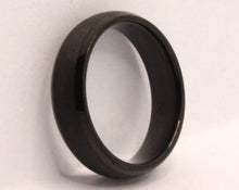 Load image into Gallery viewer, Tungsten Carbide Short Smooth Black Domed Brushed Finish Wedding Band Ring 6mm
