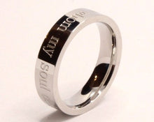 Load image into Gallery viewer, Stainless Steel Etched Song of Solomon 3:4 Bible Verse Wedding Band Ring 5mm
