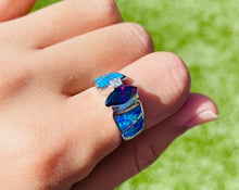 Load image into Gallery viewer, Sterling Silver Marquise Amethyst CZ Synthetic Opal Ring for Women
