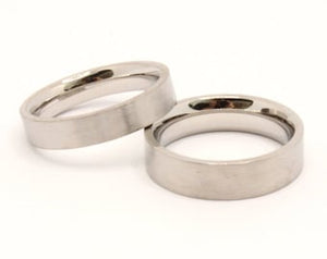 Stainless Steel Plain Matte Finish Flat Edge Wedding Thumb Ring Band 4-5mm