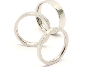 Stainless Steel Plain High Polish Matte Finish Wedding Thumb/Toe Ring Band 2-5mm