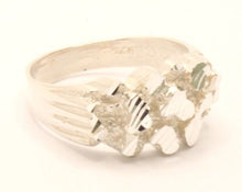 Load image into Gallery viewer, 925 Sterling Silver Diamond Cut Finish 7/16 Inch Wide, Sizes 8-13 Nugget Ring
