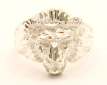 Load image into Gallery viewer, 925 Sterling Silver Diamond Cut Finish Lion Head 3/4 Inch Wide, Sizes 8-13 Ring
