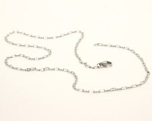 Stainless Steel Miniature Coffee Bean 2.5mm, Sizes 16-24 Inches Chain Necklace