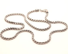 Load image into Gallery viewer, Stainless Steel 3.6mm, Sizes 18-24 Inches Cylindrical Round Box Chain Necklace
