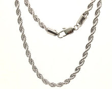 Load image into Gallery viewer, Stainless Steel Textured Rope 3/16 Inch Wide, Sizes 16-30 Inches Chain Necklace
