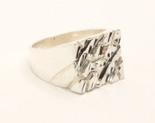 Load image into Gallery viewer, 925 Sterling Silver Thick Slanted Center Stripe 1/2 Inch Wide Nugget Ring
