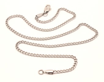 Stainless Steel Curb Link 1/8 Inch Wide, Sizes 16-24 Inches Chain Necklace