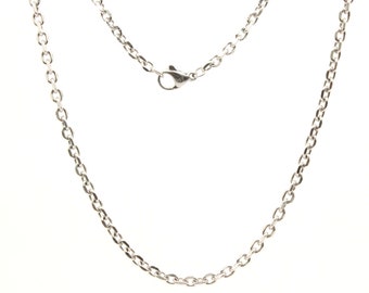 Stainless Steel Miniature Cable Link 3mm Wide, Sizes 16-24 Inches Chain Necklace