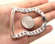 Load image into Gallery viewer, 925 Sterling Silver 8mm Personalized Custom Engraved Figaro Link ID Bracelet
