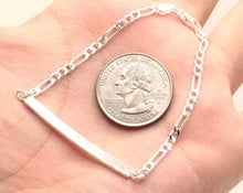 Load image into Gallery viewer, 925 Sterling Silver 3.5mm Personalized Custom Engraved Figaro Link ID Bracelet
