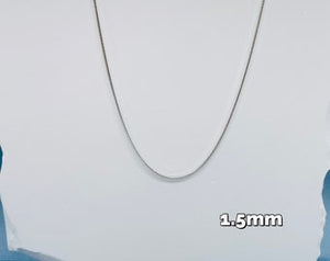 925 Sterling Silver Snake 1.5mm Chain Necklaces & Bracelets