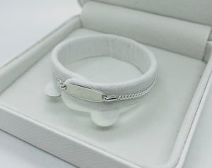 925 Sterling Silver Children ID Curb link fits baby sizes 5 - 6 inch long Bracelet