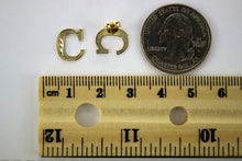 Load image into Gallery viewer, 10K Yellow Gold Initial Earrings Diamond Cut Letter A ~ Z
