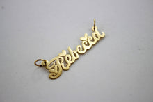 Load image into Gallery viewer, 10K Solid Yellow Gold Personalized Custom Handmade Name Pendant Charm with Heart
