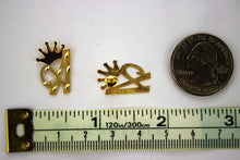 Load image into Gallery viewer, 10K Yellow Gold Initial Earrings Diamond Cut with Crown for Men Women A ~ Z
