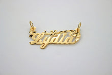 Load image into Gallery viewer, 14K Solid Yellow Gold Personalized Custom Handmade Name Pendant Charm
