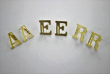 Load image into Gallery viewer, 10K Yellow Gold Initial Earrings Diamond Cut Letter A ~ Z
