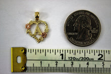 Load image into Gallery viewer, Authentic 10K Gold Initial Pendant Charm Flower Diamond Cut for Girls Women

