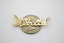 Load image into Gallery viewer, 10K Solid Yellow Gold Personalized Custom Handmade Name Pendant Charm with Heart
